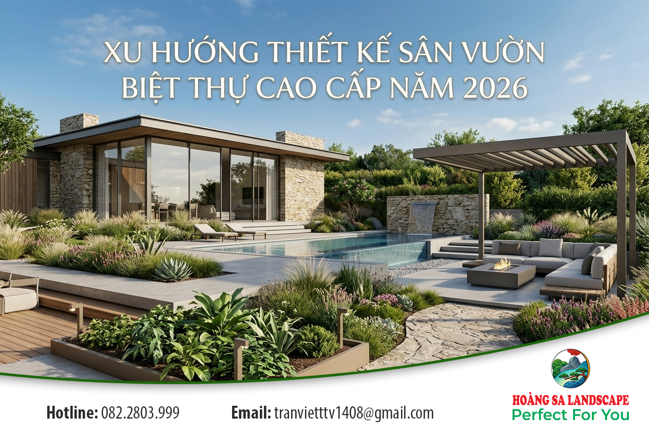 Xu hướng thiết kế sân vườn biệt thự cao cấp năm 2026