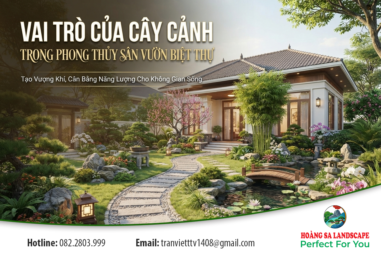 Vai trò của cây cảnh trong phong thủy sân vườn biệt thự
