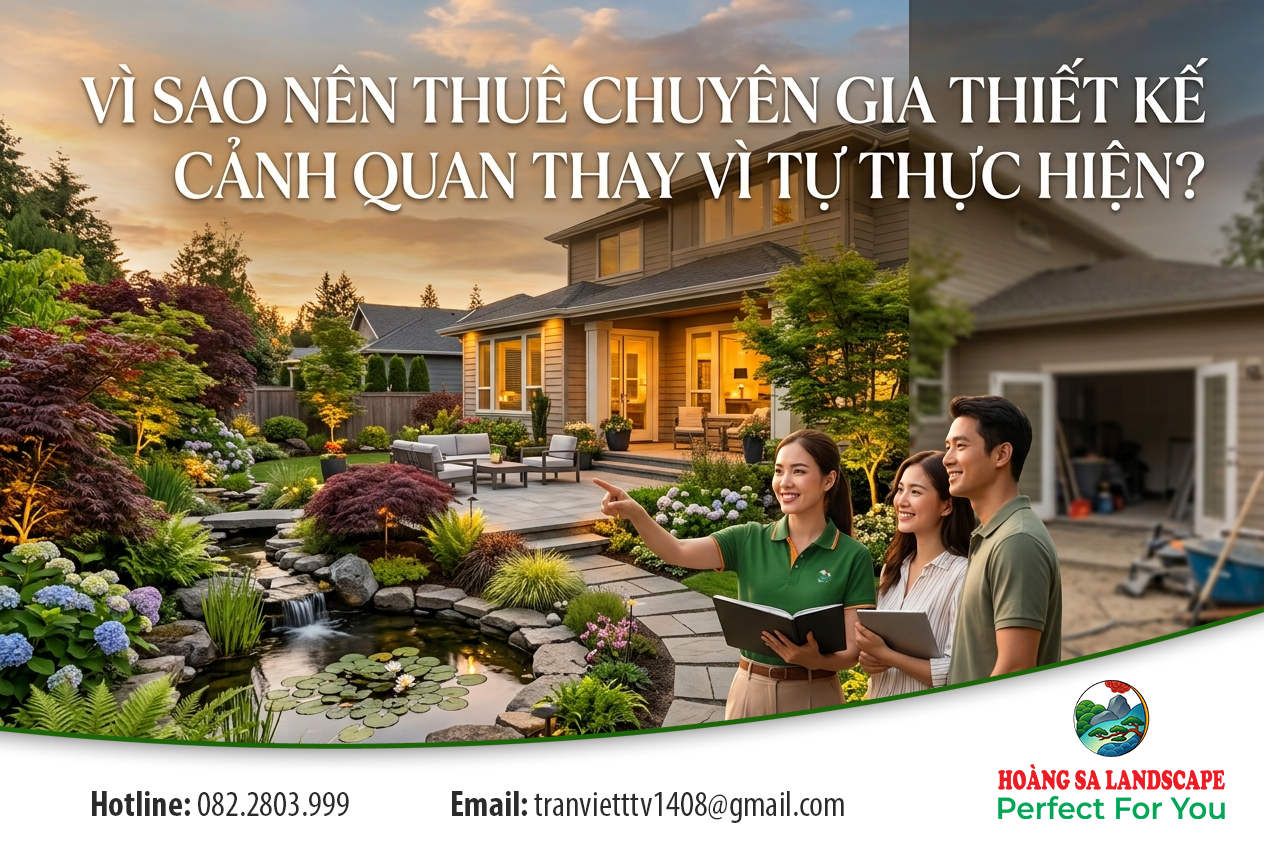 Vì sao nên thuê chuyên gia thiết kế cảnh quan thay vì tự thực hiện?