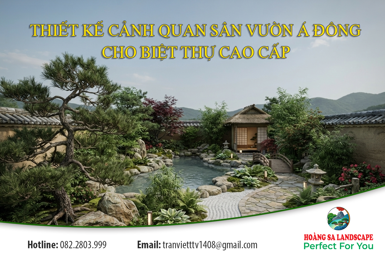 Thiết kế cảnh quan sân vườn Á Đông cho biệt thự cao cấp